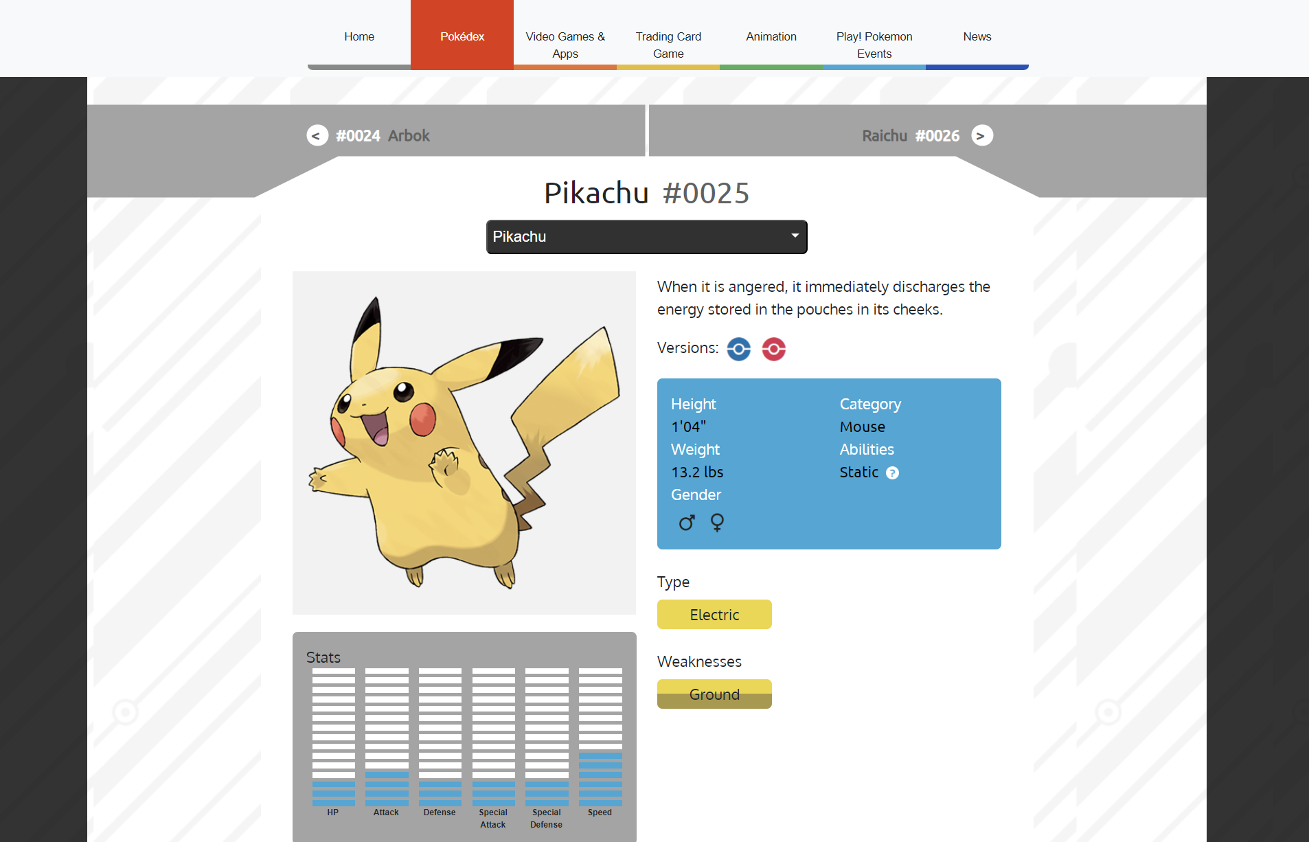 Recreating Pikachu's Pokédex page with HTML Bootstrap and CSS