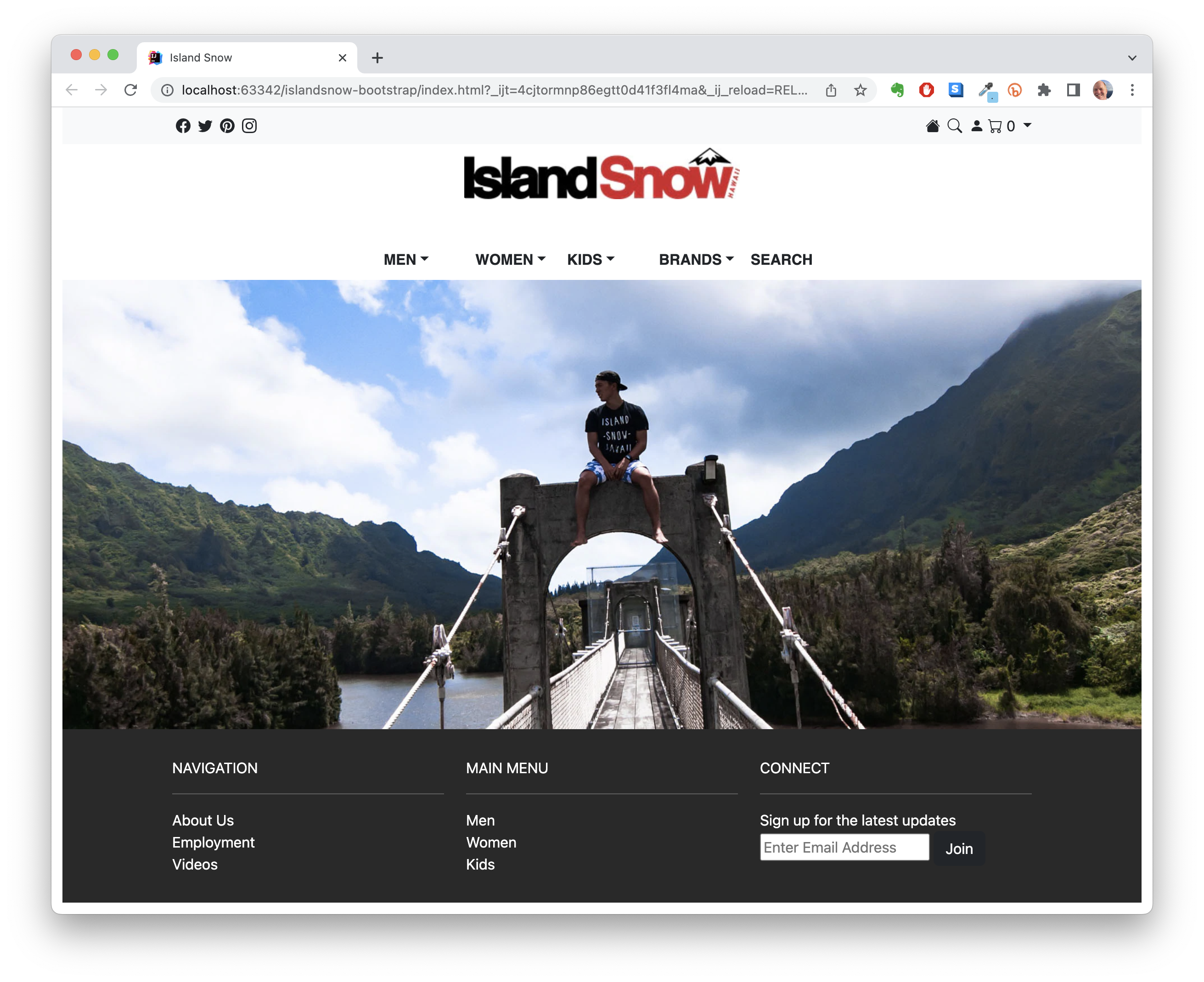 Image of Island Snow homepage